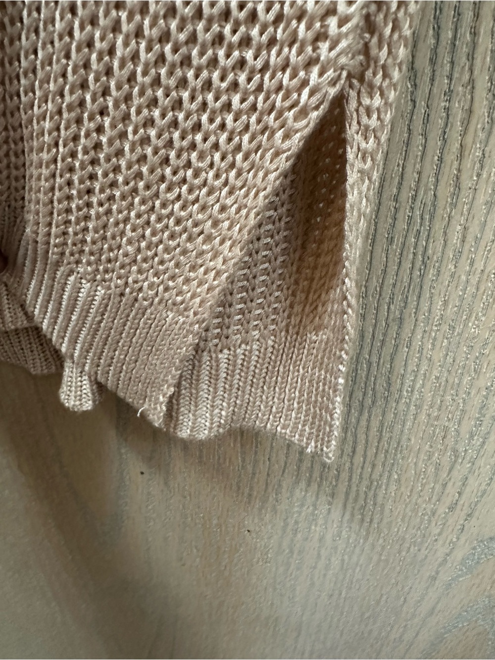 Beige Short Sleeve V Neck Knit Sweater Tunic Medium - Picture 7 of 8